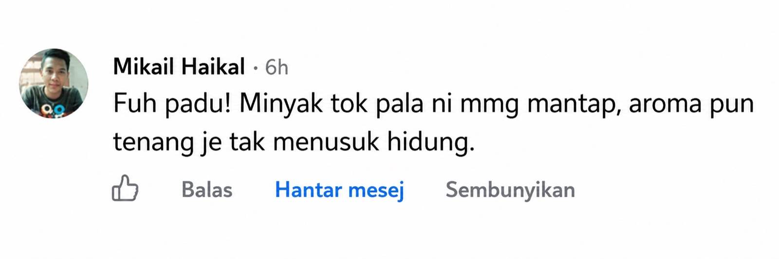 Tangkap layar maklum balas pelanggan Minyak Warisan 01