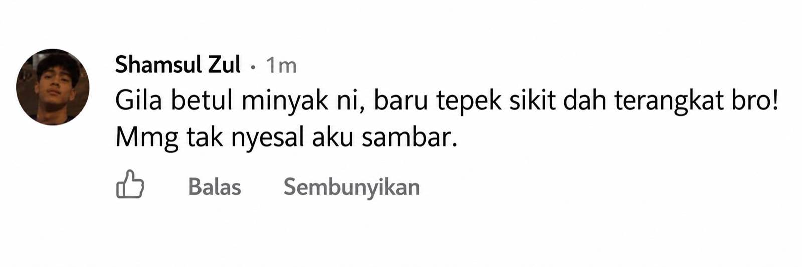 Tangkap layar maklum balas pelanggan Minyak Warisan 03